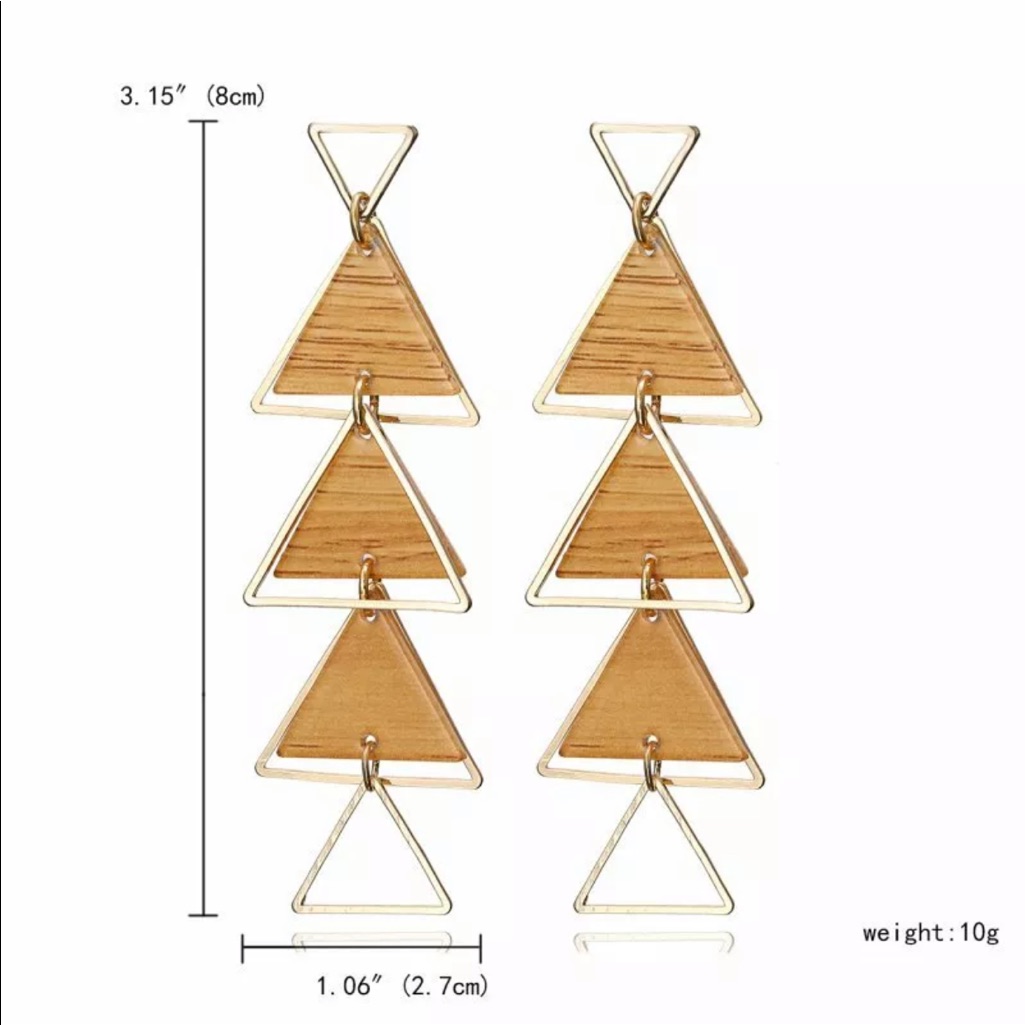 Boho Geometric Triangle Acrylic Drop Earrings